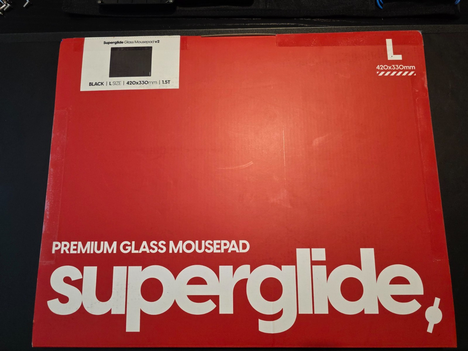 Pulsar Superglide Glass Gaming Mouse Pad v2 Size L (420mm x 330mm) - Black