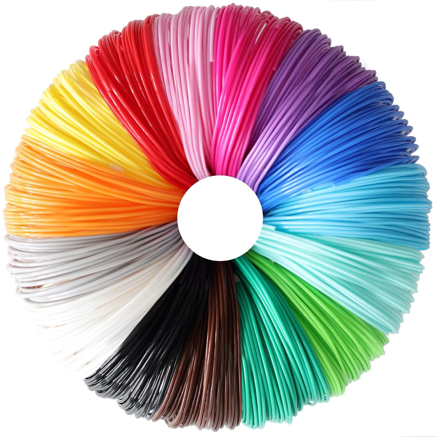 15 Bright Colors 1.75mm 3D Pen PLA Filament Refill, Each Color 10feet, Total 150