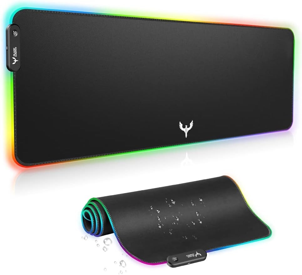 Alfombrilla De Mouse Gamer RGB Con Luces Accesorios Para PC Escritorio Teclado