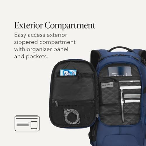 NAVY BALLISTIC - SWISSGEAR CITY PACK BACKPACK, SLIM PROFILE, 15.9L, 18-INCH