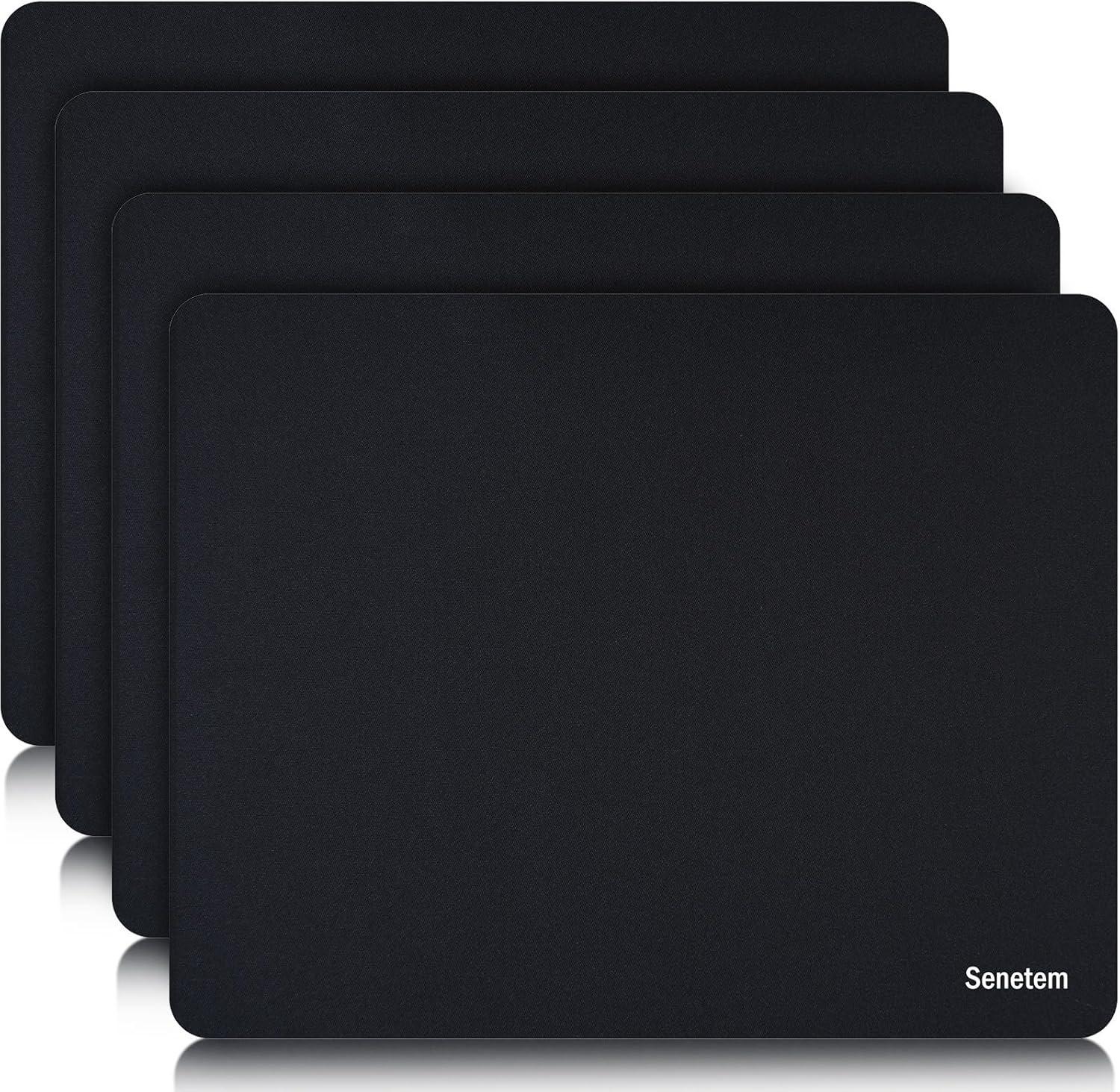 Senetem 4-Pack Mouse Pad, Ultra-Smooth Gaming Mousepad, Non-Slip Rubber Base, Wa
