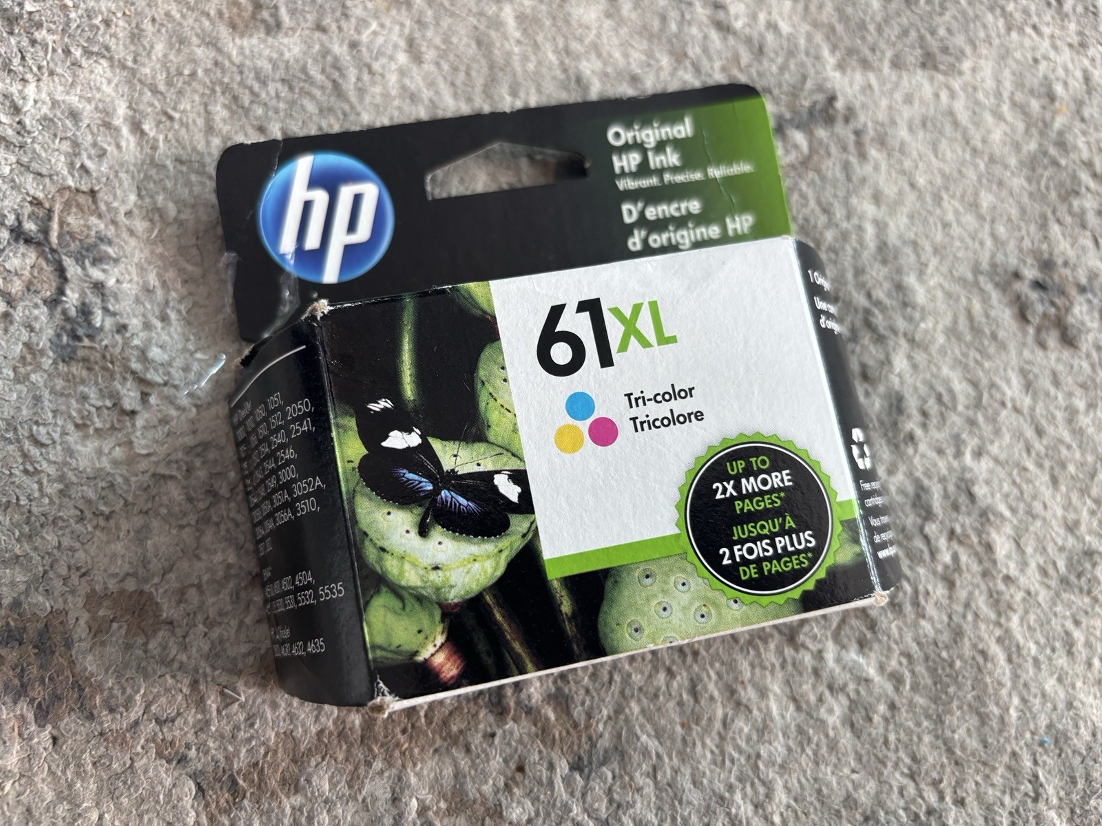 New Genuine HP 61 XL Tri-Color High Yield Ink Exp 07/2023 New OEM