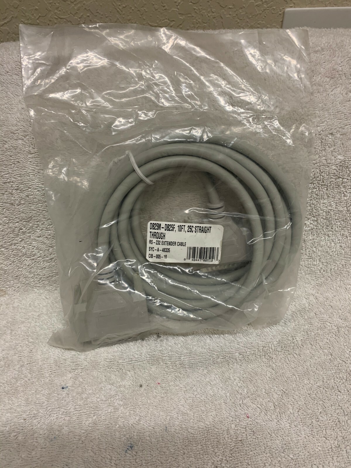 Lot of 2 DB25M-DB25F 10’ RS-232 Cables