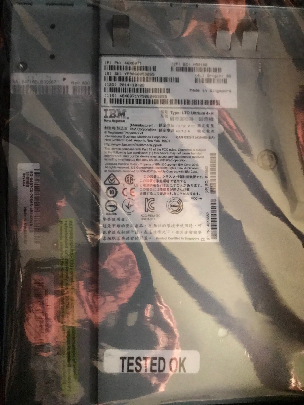 DELL IBM 407CX  RFY0H 46X6071 46X7684 Ultrium4  LTO4 SAS V2 for TL2000/4000