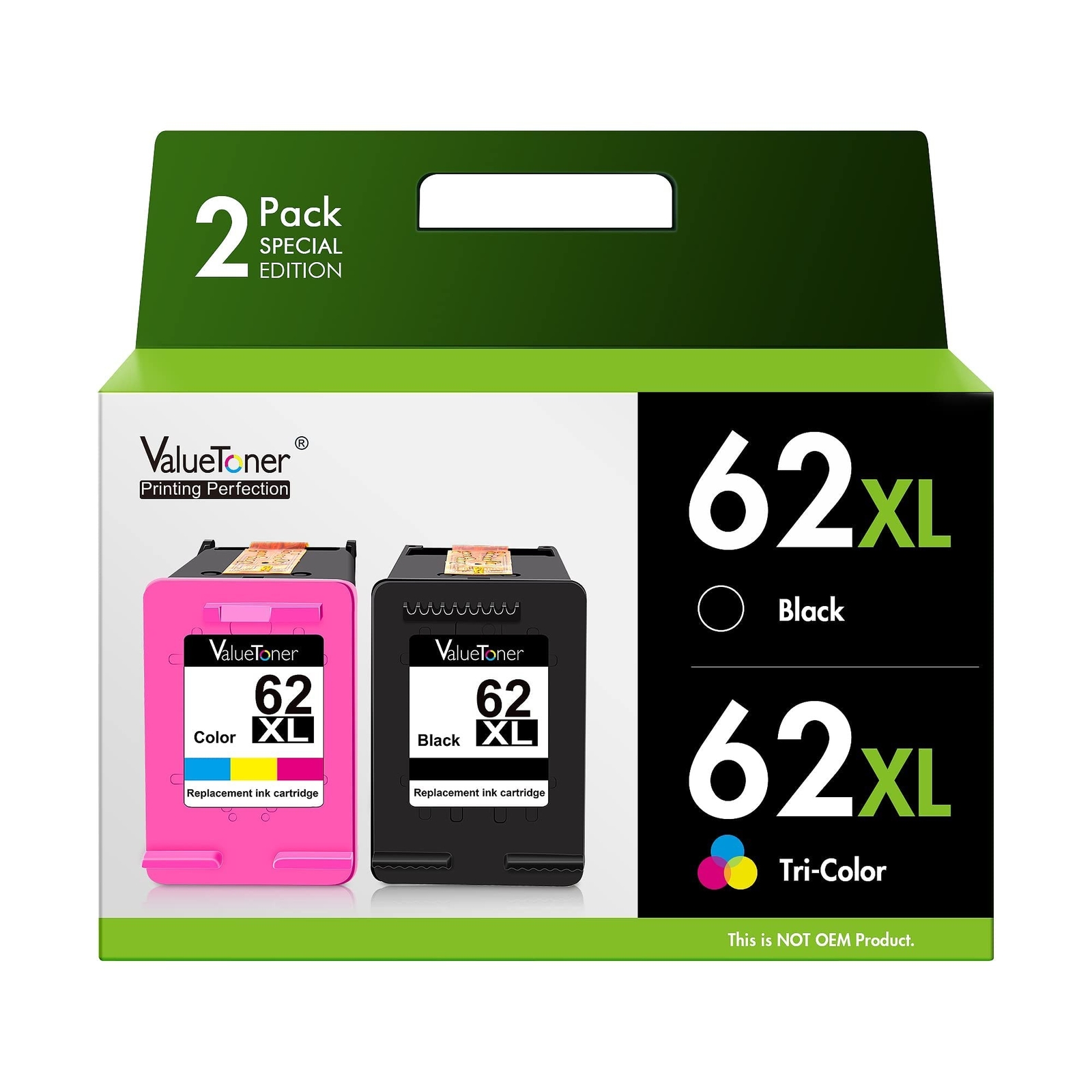 Valuetoner Remanufactured Ink Cartridge Replacement for HP 62XL 62 XL to use ...