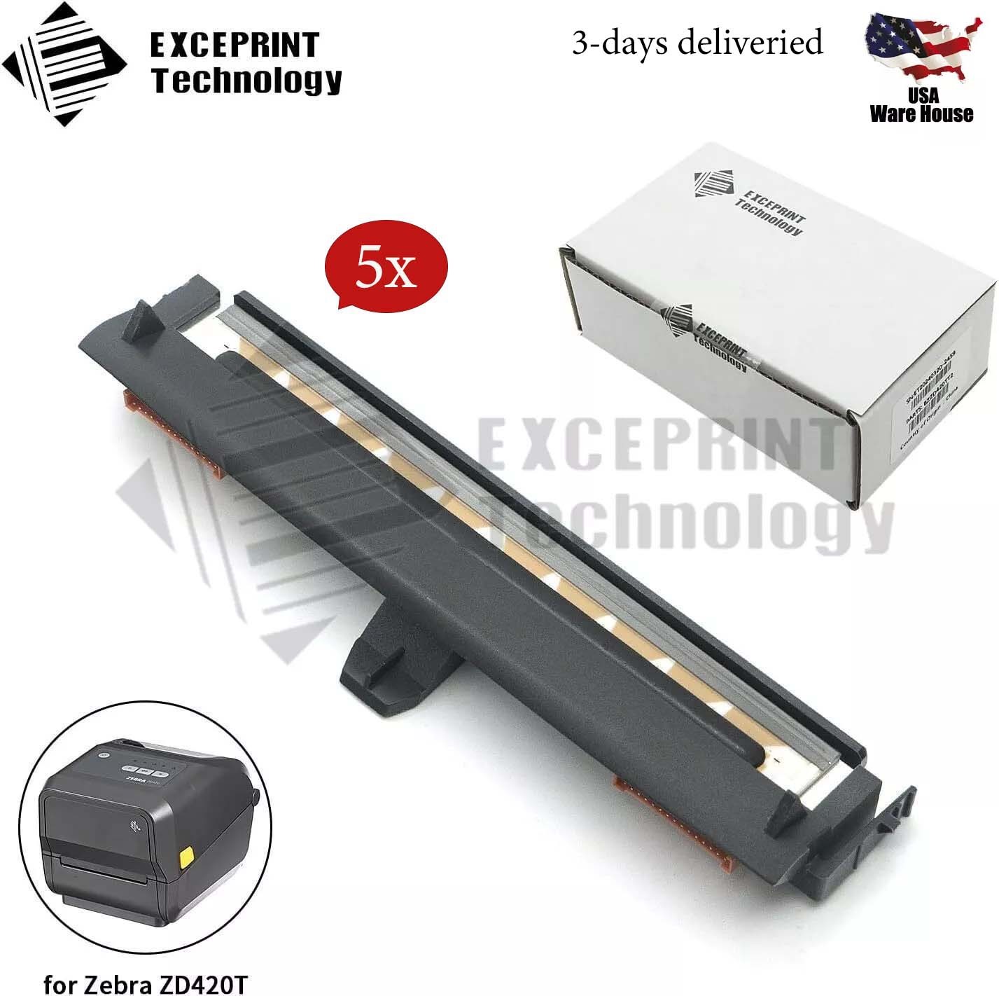 ✅ 5pcs Printhead for Zebra ZD420T ZD620T Printer 203dpi P1080383-226 NEW ✅