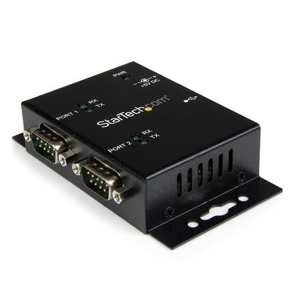 StarTech ICUSB2322I 2 Port Industrial Wall Mountable USB to Serial Adapter Hub