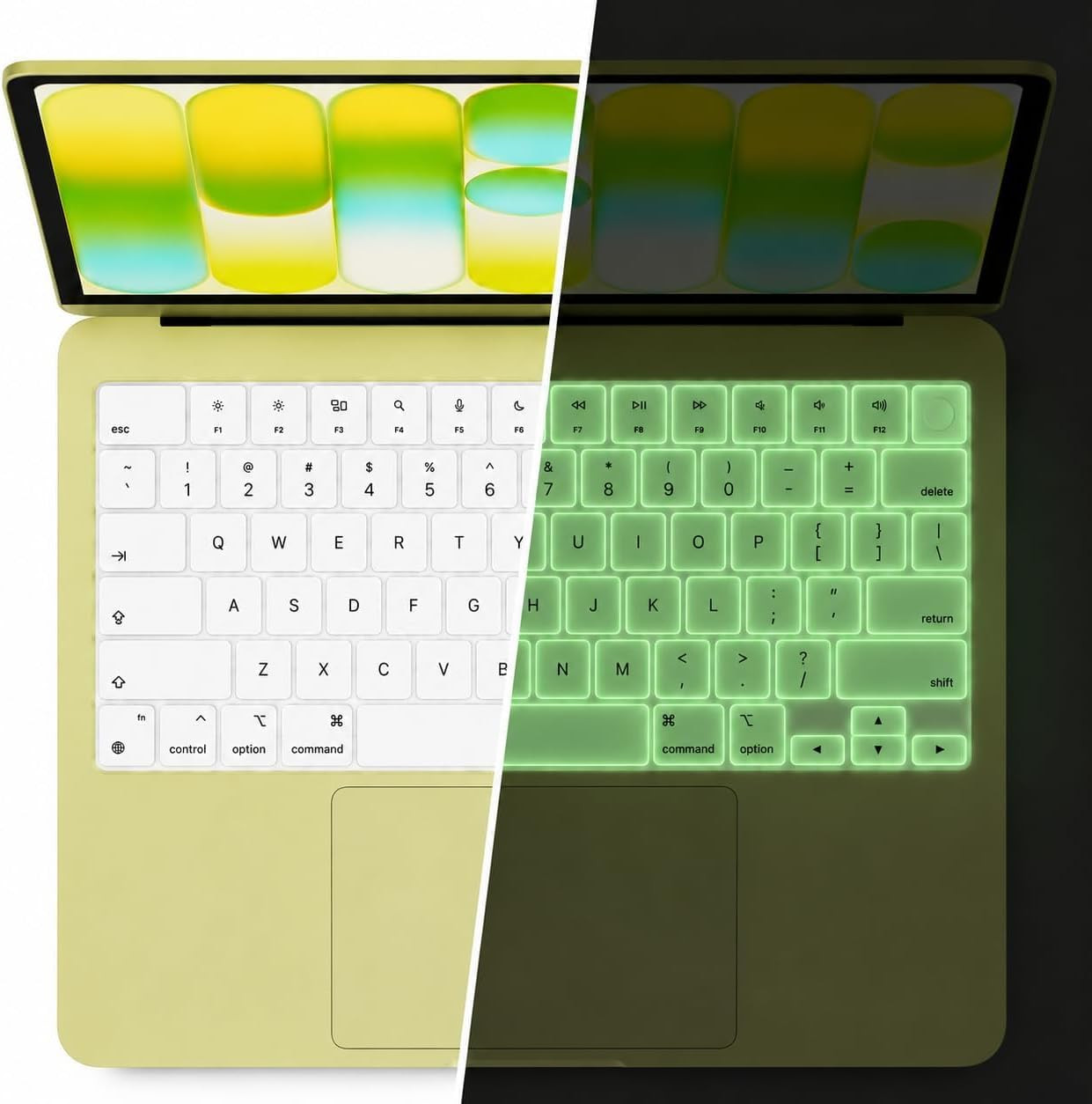 Glow in the Dark Keyboard Cover Skin for Macbook Neo 13 Inches A18 Pro | Lighted