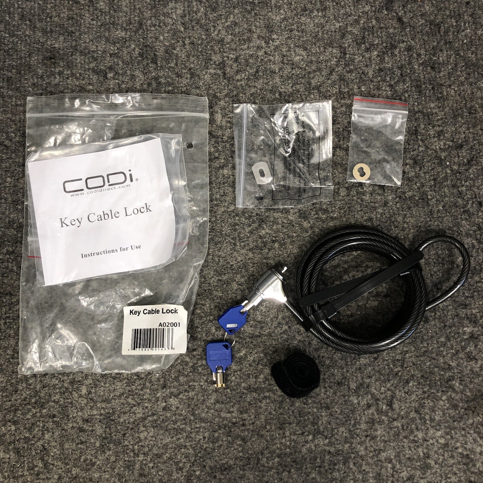 New CODi A02001 Laptop Computer Key Cable Lock