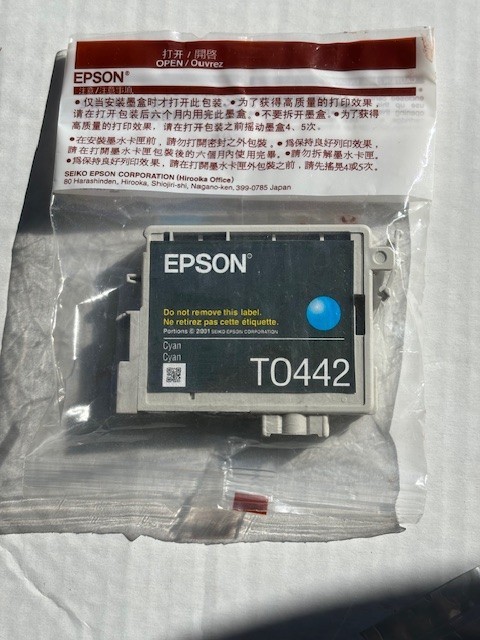 Epson T0442 Cyan Ink Cartridge -- Genuine OEM Standard 