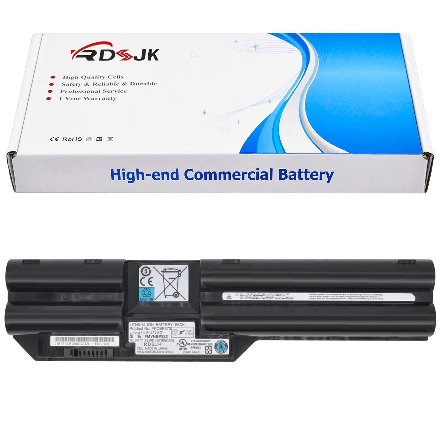 RDSJ FMVNBP222 Laptop Battery for Fujitsu LifeBook T732 T734 T902 10.8V 72Wh