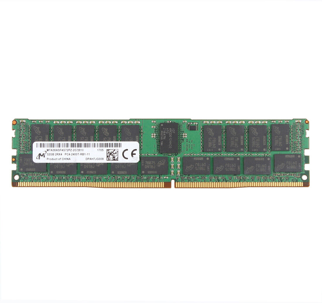 Micron 32GB PC4-2400T-RB1-11 2RX4 DDR4 2400Mhz REG-ECC Server Memory RAM DIMM #1
