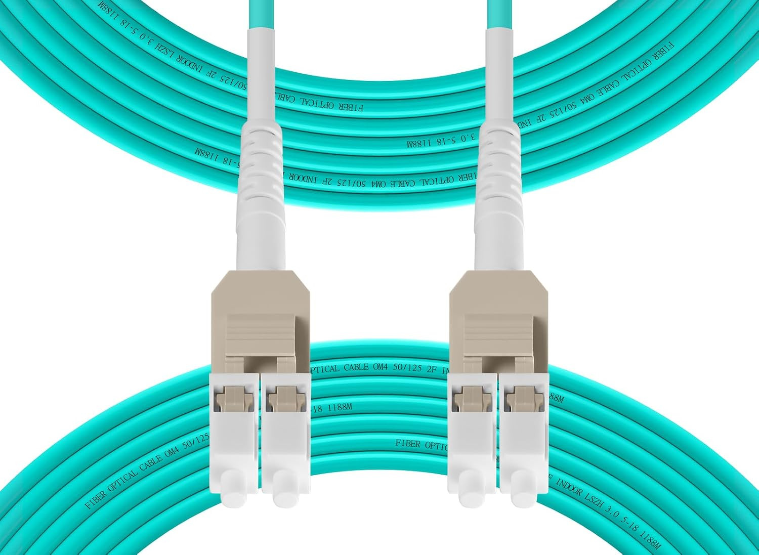 Uniboot OM4 LC to LC Fiber Patch Cable Multimode, 0.2M(7 Inch)
