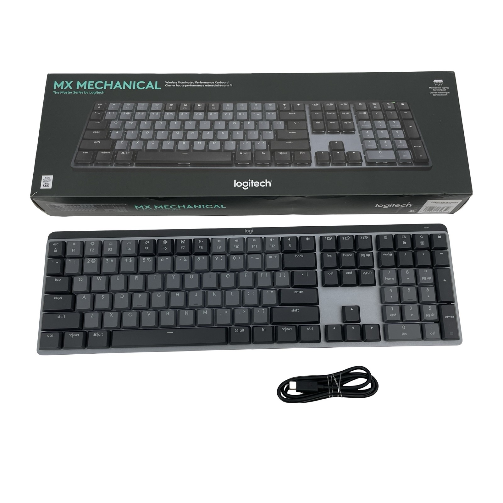 NO DONGLE Logitech MX Mechanical Keyboard Tactile Switches - Graphite #MD4659