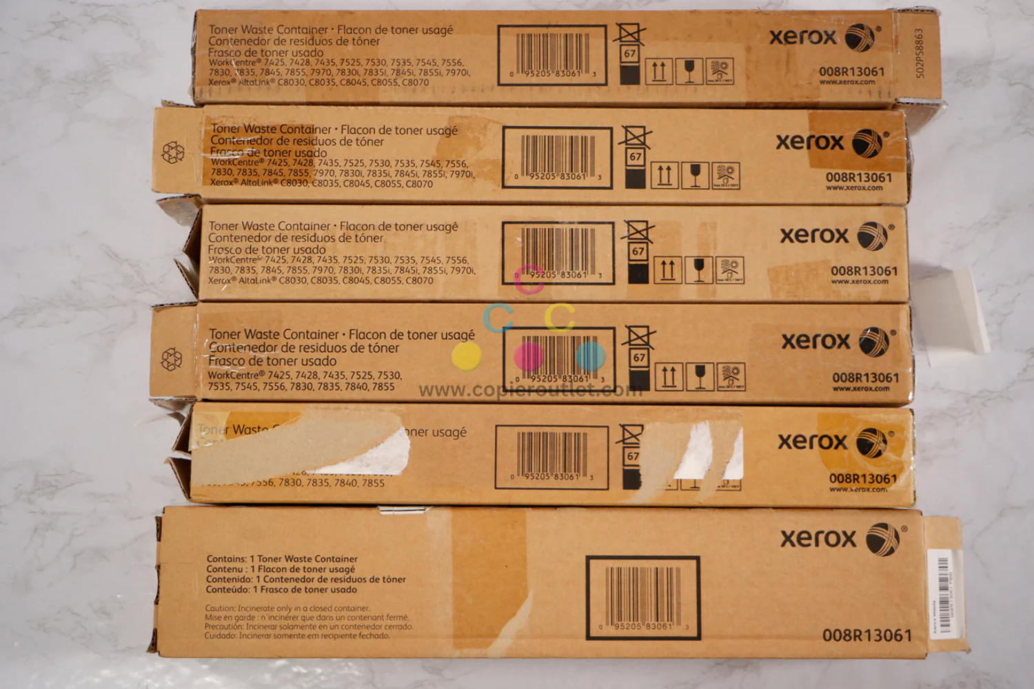6 Open OEM Xerox AltaLink C8030,C8035,C8045 Toner Waste Containers 008R13061
