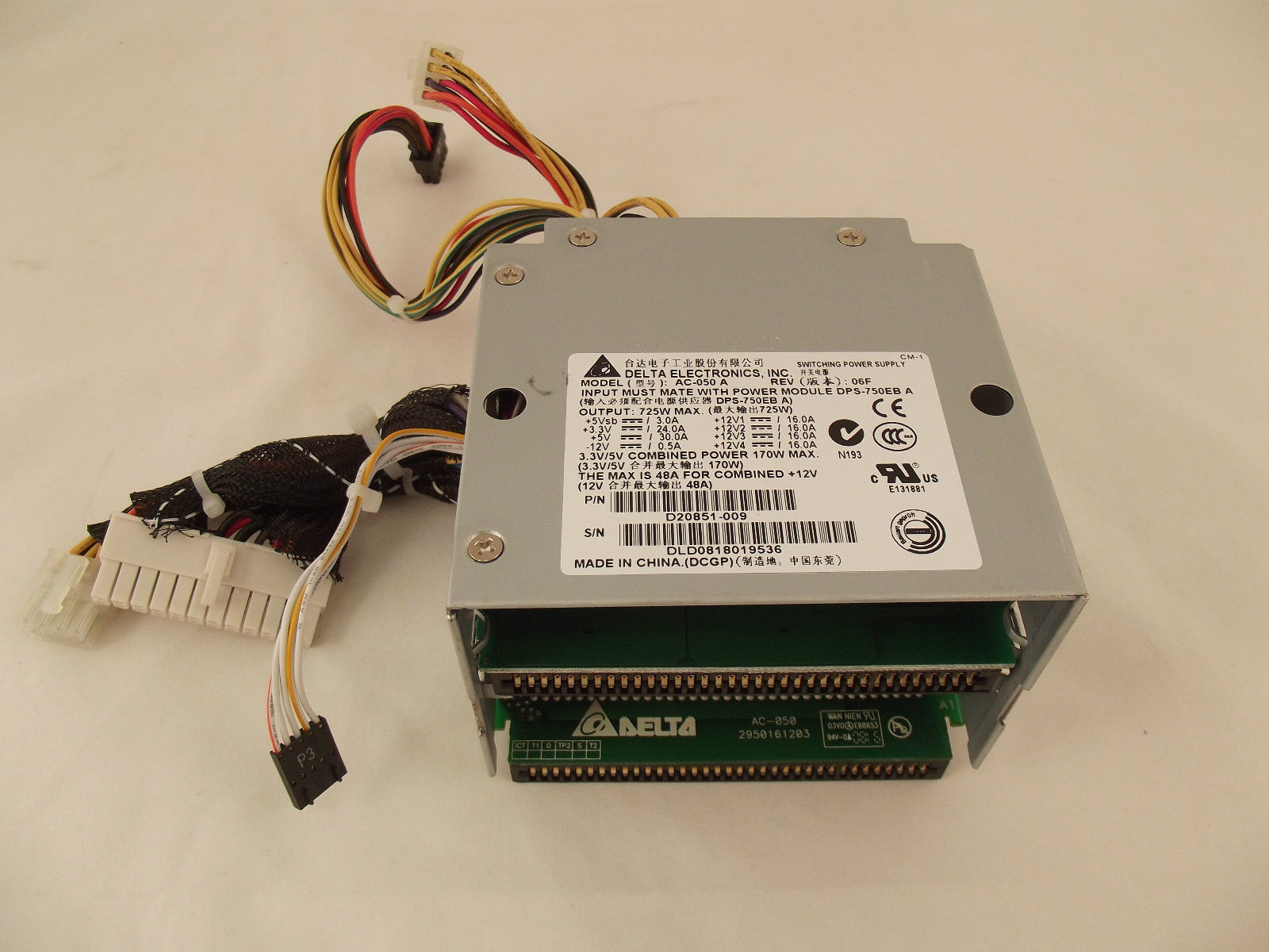 Delta Electronics AC-050 A D20851-009 Intel Hot Swap Power Backplane B-5