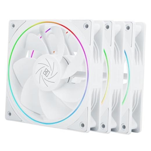 TL-S12RW X3 CPU Fan, 120mm White Computer Cooler Fine Aperture ARGB Halo PC