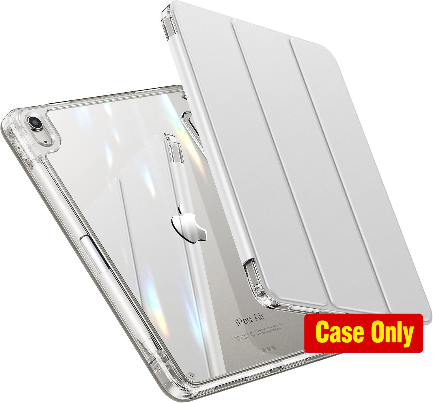 iPad Air 11 Inch Case (2024/2022) with Slim Crystal Clear Back & Pencil Holder
