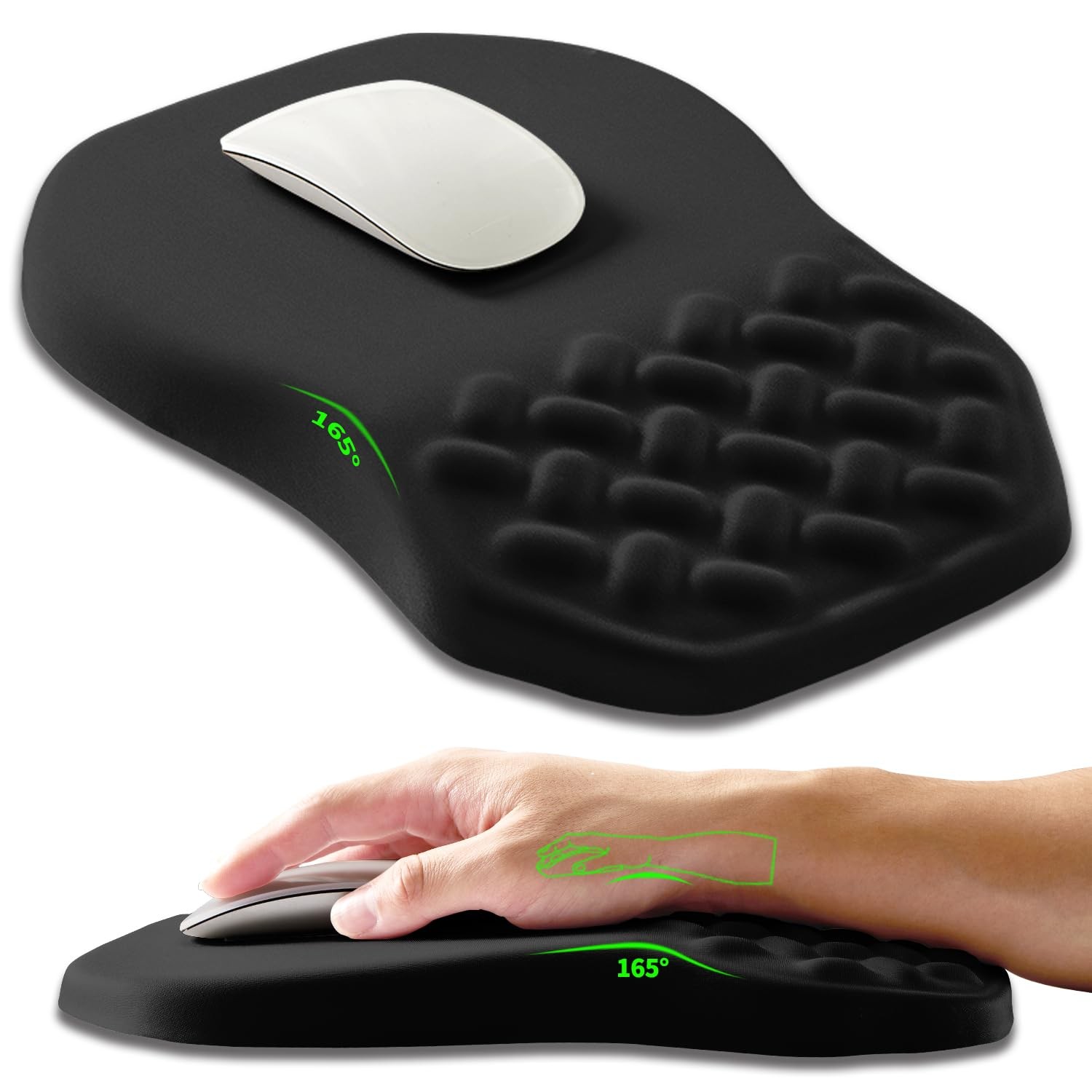 Ergonomic Slope Mouse Pad Wrist Support, Wrist Rest Mousepad for Carpal Tunne...