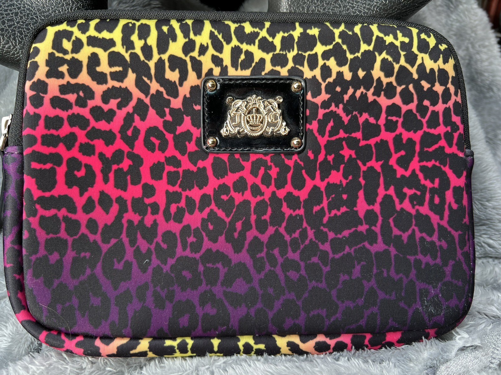 Juicy Couture Animal Print Neoprene Zip-Around eReader / Mini iPad Case 