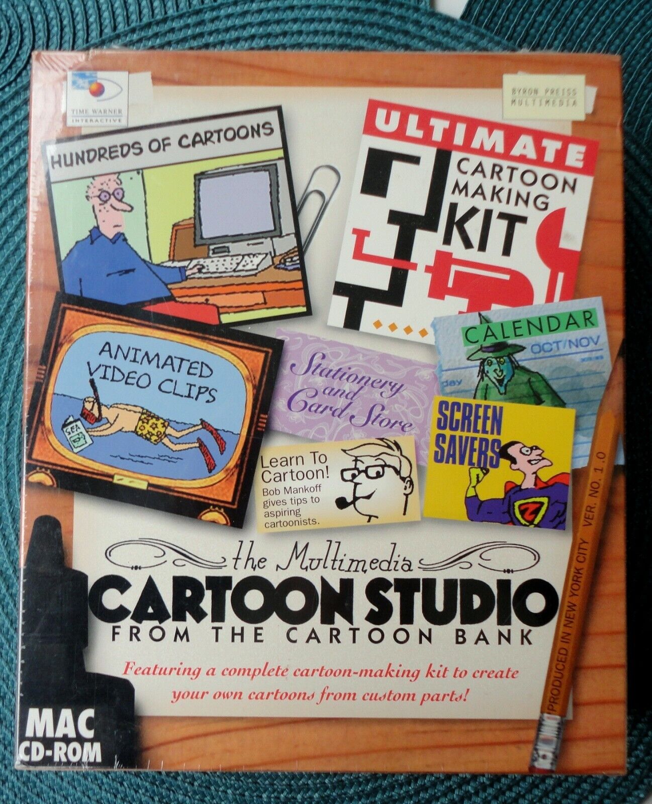 1994 Vtg Sealed Box Multimedia Cartoon Studio Bank Kit Apple MAC CD-ROM Software