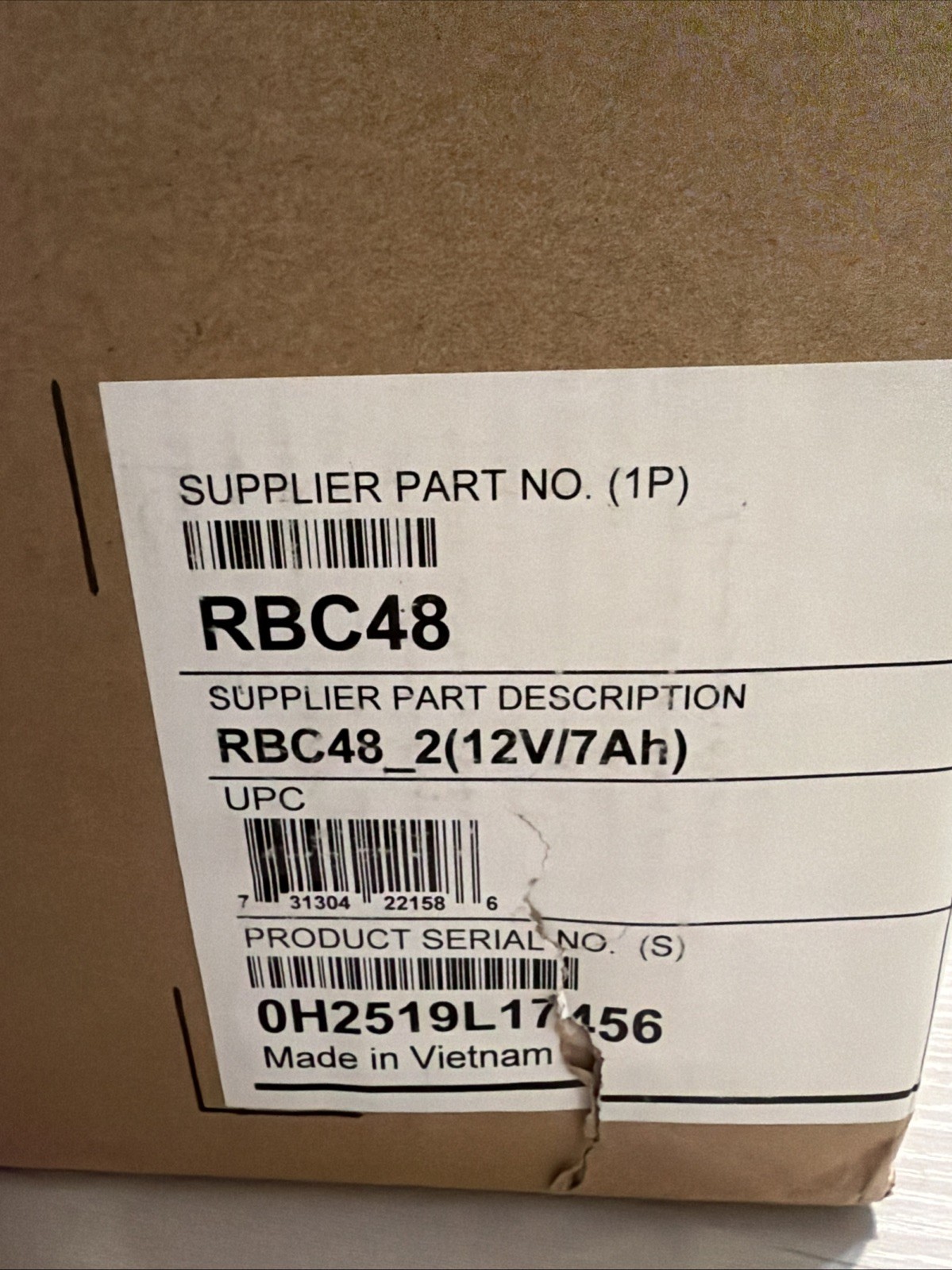 APC RBC48 Replacement Battery Cartridge #48 12V As Is Untested