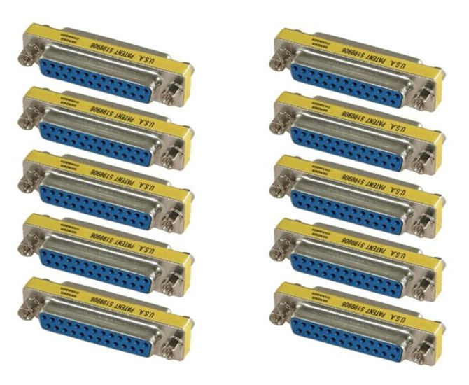 10 PCS DB25 25-Pin Serial Female to Female Mini Gender Changer Coupler Adapter