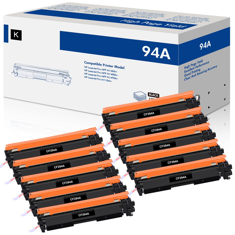 10PK CF294A 94A Toner Cartridge for HP LaserJet Pro M118dw MFP M148dw M148fdw