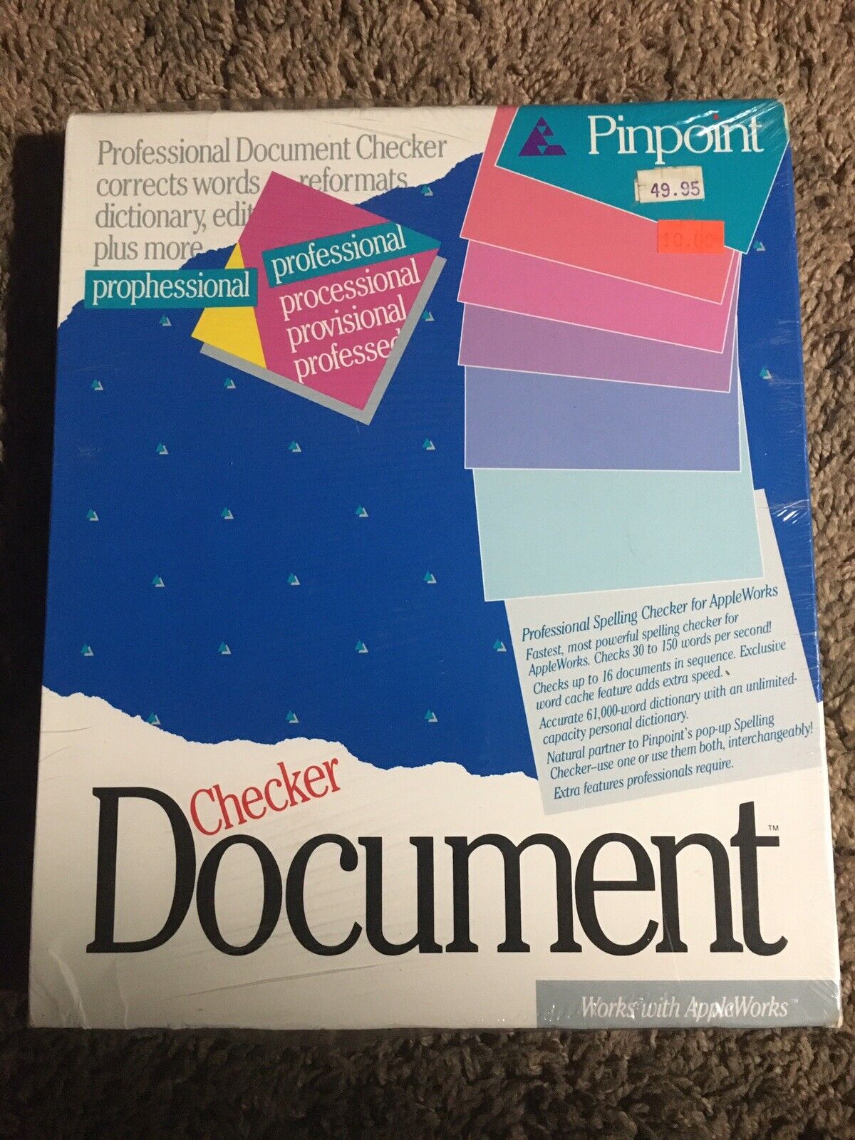 Checker Document Pinpoint 1986 Program/Software Apple II (2) *NEW SEALED*