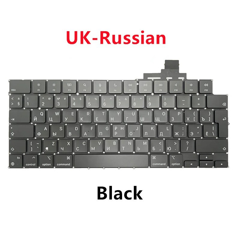 NEW Keyboard UK-Russian For MacBook Air 13" M5 A3449 EMC 8877 2026 Year Black