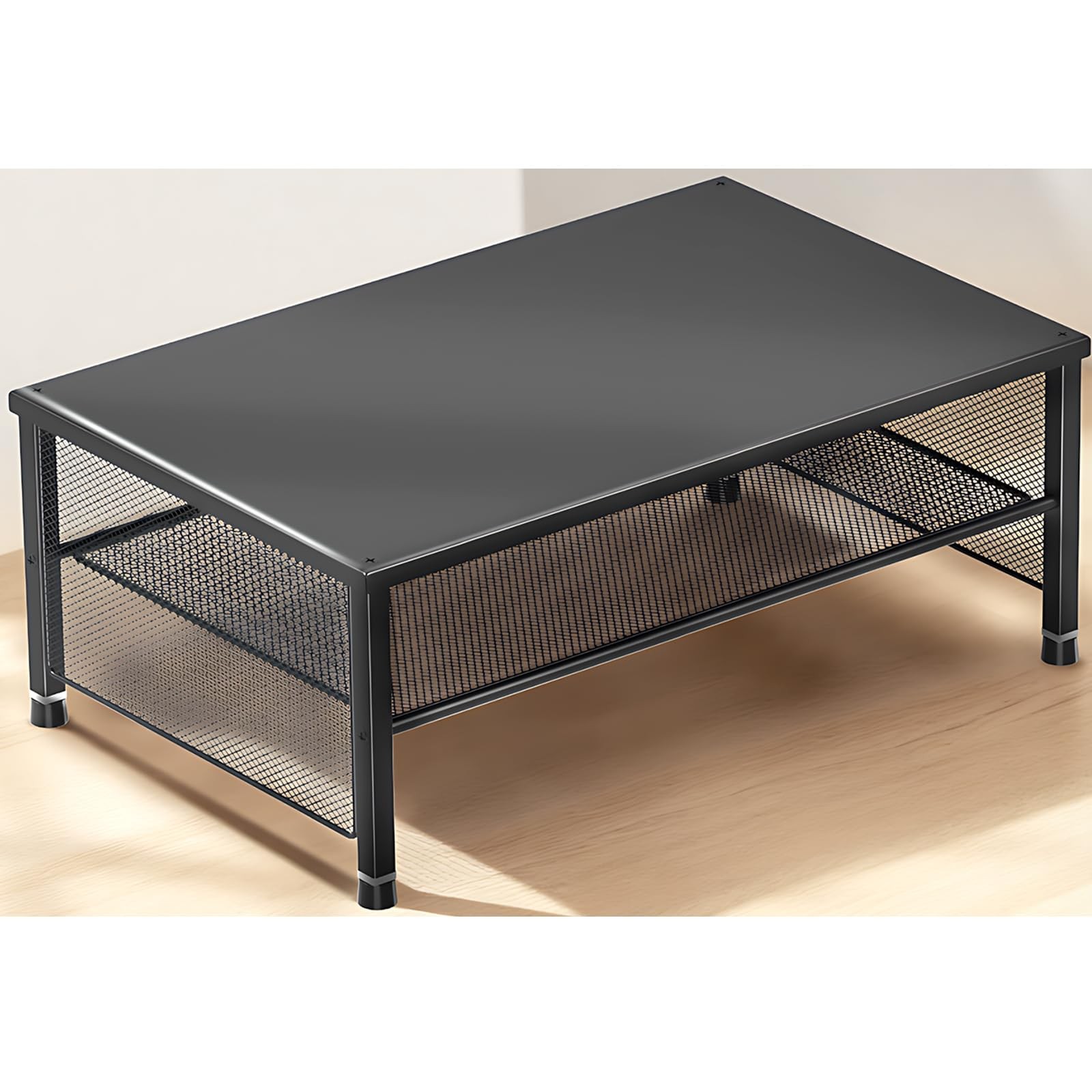 ECOLOVI 2-Tier Computer Monitor Stand Riser, Desk Organizer for 2-tier, Black