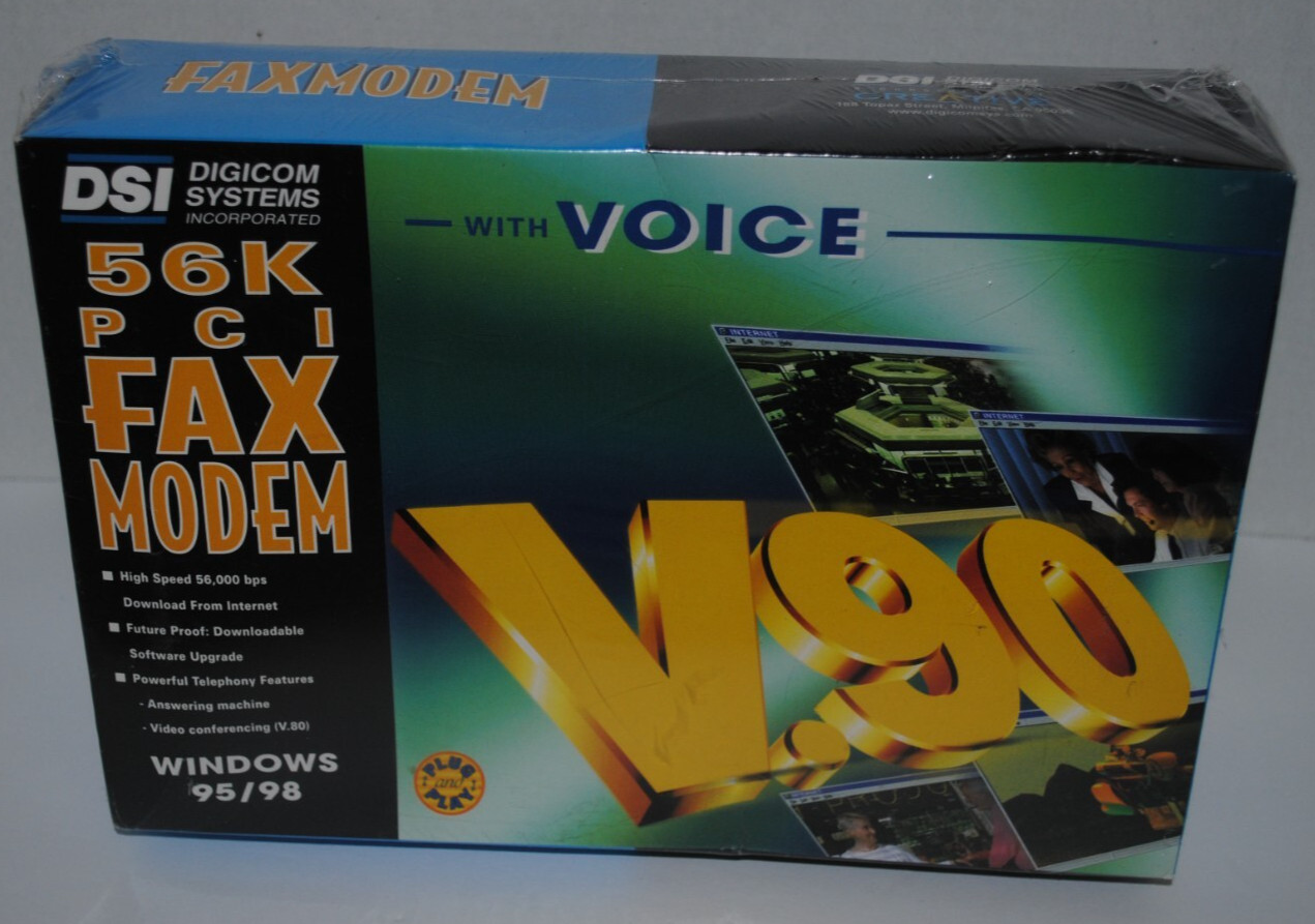 DSI DIGICOM SYSTEMS INC 56K PCI Fax Modem Windows 95/98 Vintage GAG GIFT?