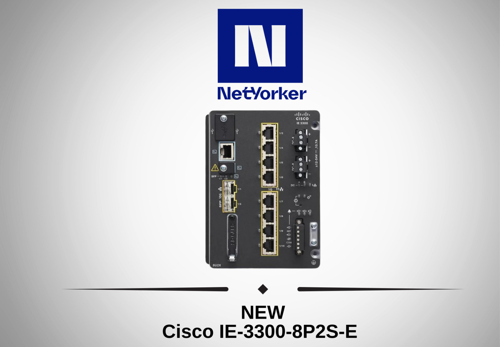 NEW Cisco Catalyst IE3300  IE-3300-8P2S-E  Rugged Series Industrial Switch