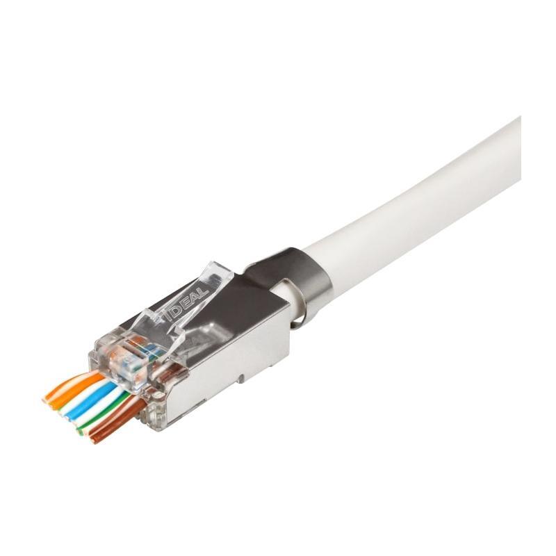 Ideal 85-369 Shielded Feed-Thru CAT6A/6/5e Modular Plug, 50/Jar