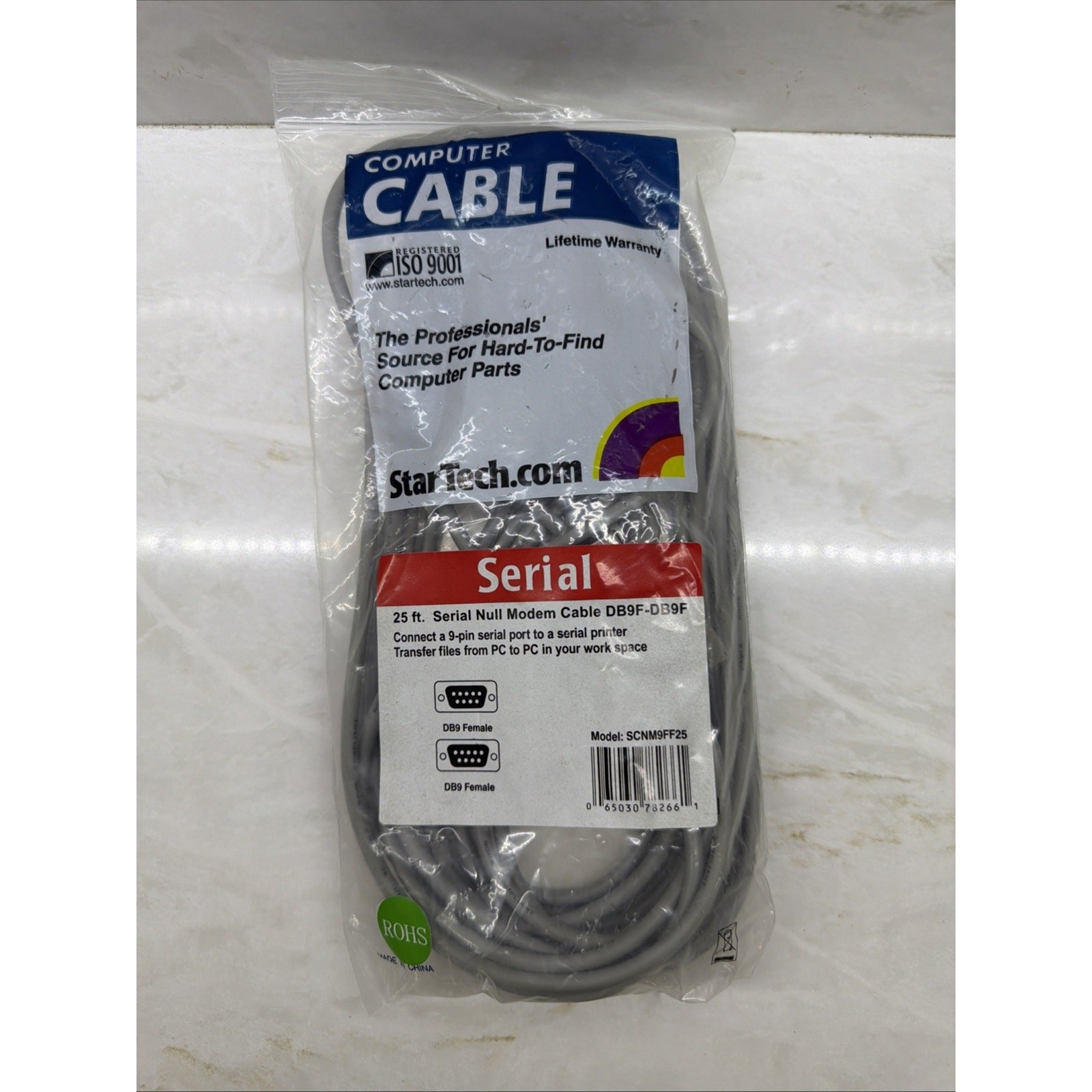 Startech 25ft DB9 to DB9 Serial Extension Cable Female to Female RS-232 Straight