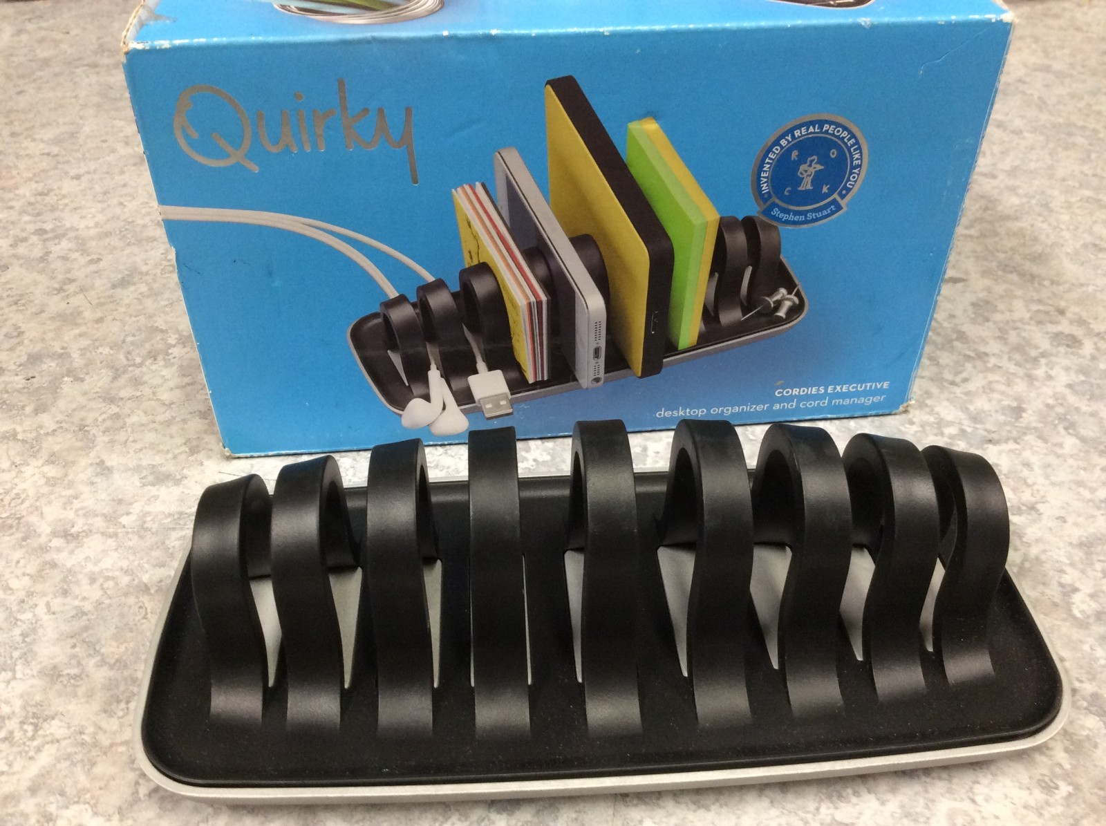 Quirky Cordies | Desktop Cable Organizer for Power Cords & Cables | Black