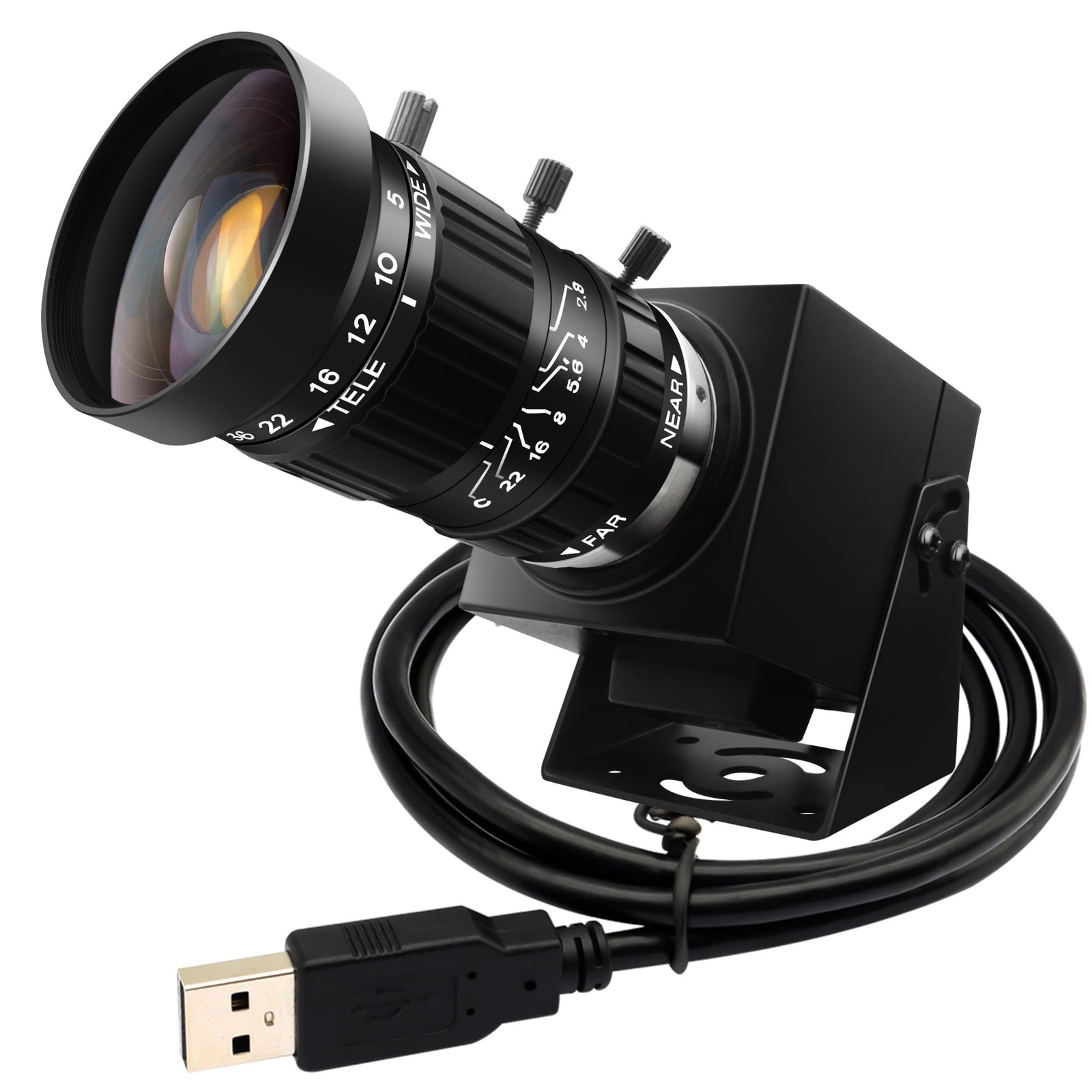 ELP 48mp USB Camera Manual Zoom Webcam for Computer Mini mini size, Black