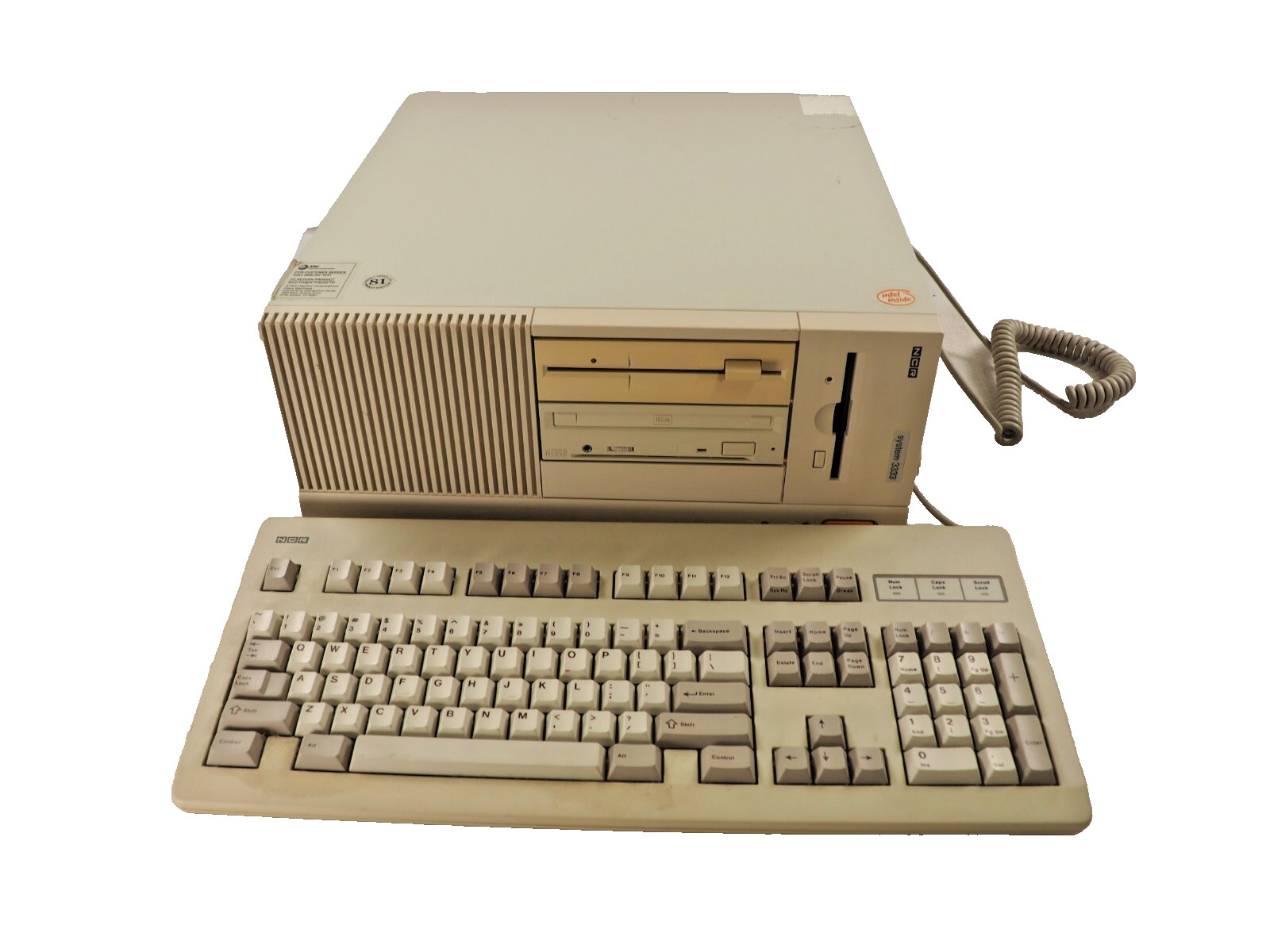 NCR System 3333 Model 5020 Intel 3000 8MB RAM 500MB HDD Workstation w/keyboard