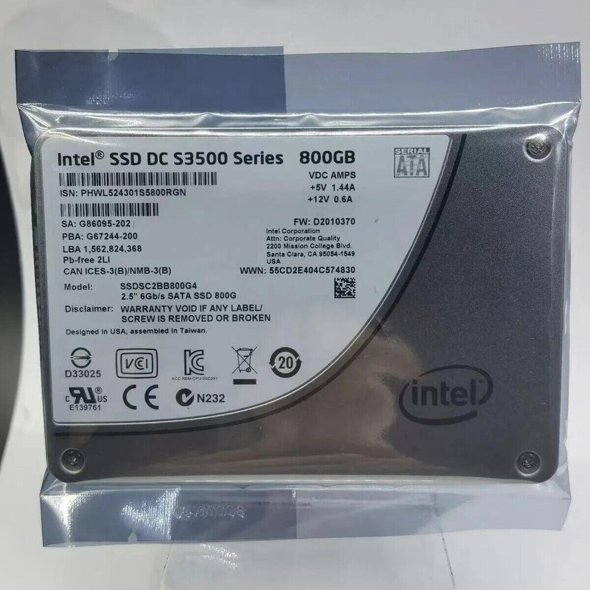 Intel S3500 800GB SSD 6Gb/s 2.5\