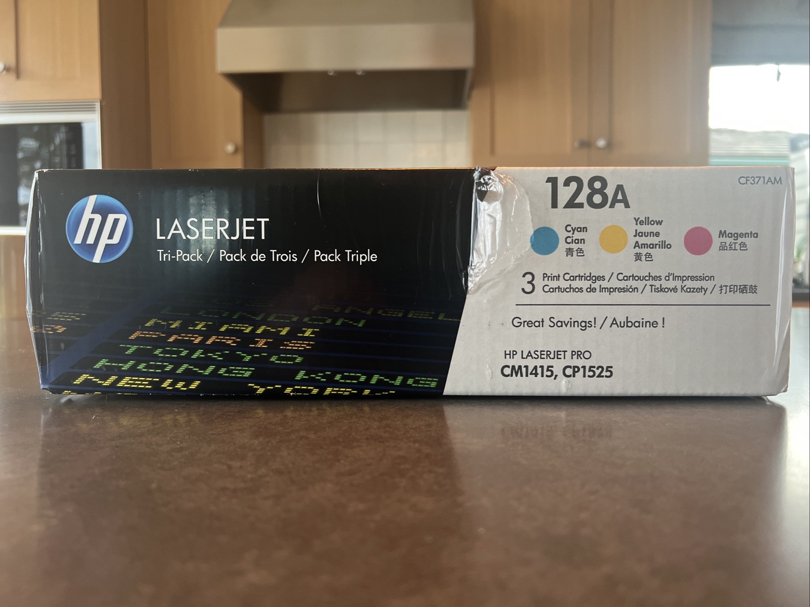 HP 128A Tri Color Toner Set (Cyan Yellow Magenta) - Lot of 3 - (CF371AM)