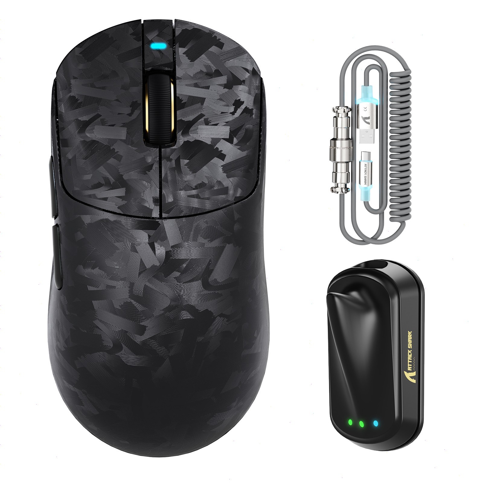 ATTACK SHARK RS3 ULTRAWireless Gaming Mouse Carbon Fiber Superlight with Cable