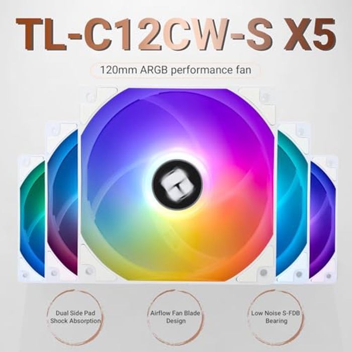 Thermalright TL C12CW-S Pack Of 5 120mm High Performance Fan
