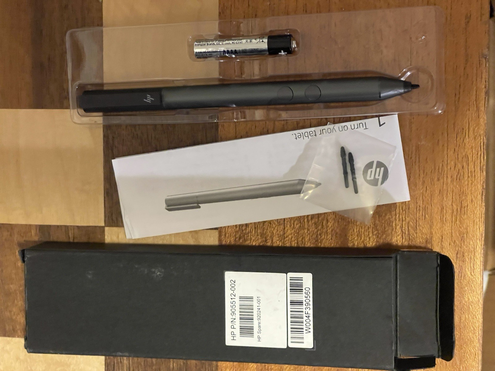 HP 905512-002 Battery Powered Tablet Stylus Pen, Gray - For HP Tablets