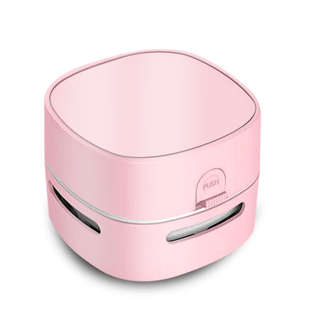 ODISTAR Desktop Vacuum Cleaner, Mini Table dust Sweeper Energy Pink