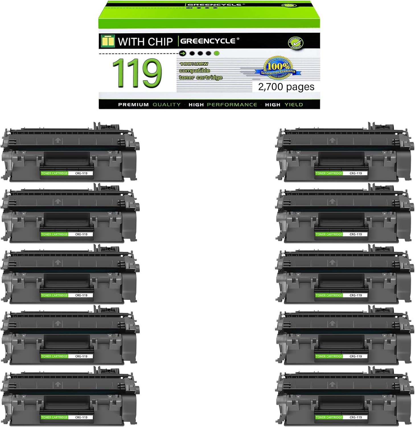 10PK C119 Toner Cartridge Compatible For Canon 119 ImageClass LBP6650dn MF5960dn