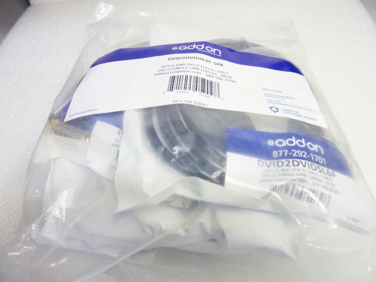 5x addon DVID2DVIDSL6F - 5PK 6FT / 1.8M Cable dvi-d single link (19pin)-M/M