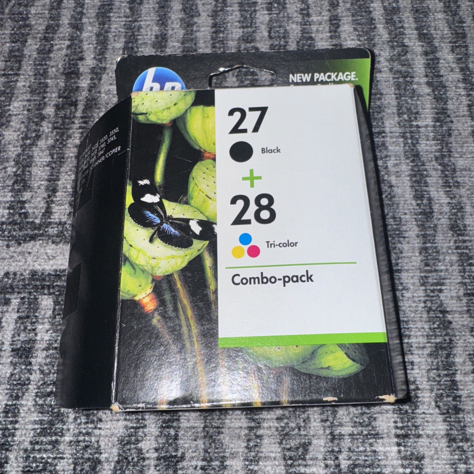 Genuine HP Black And Tri-Color Printer Ink 27 + 28 Combination Pack