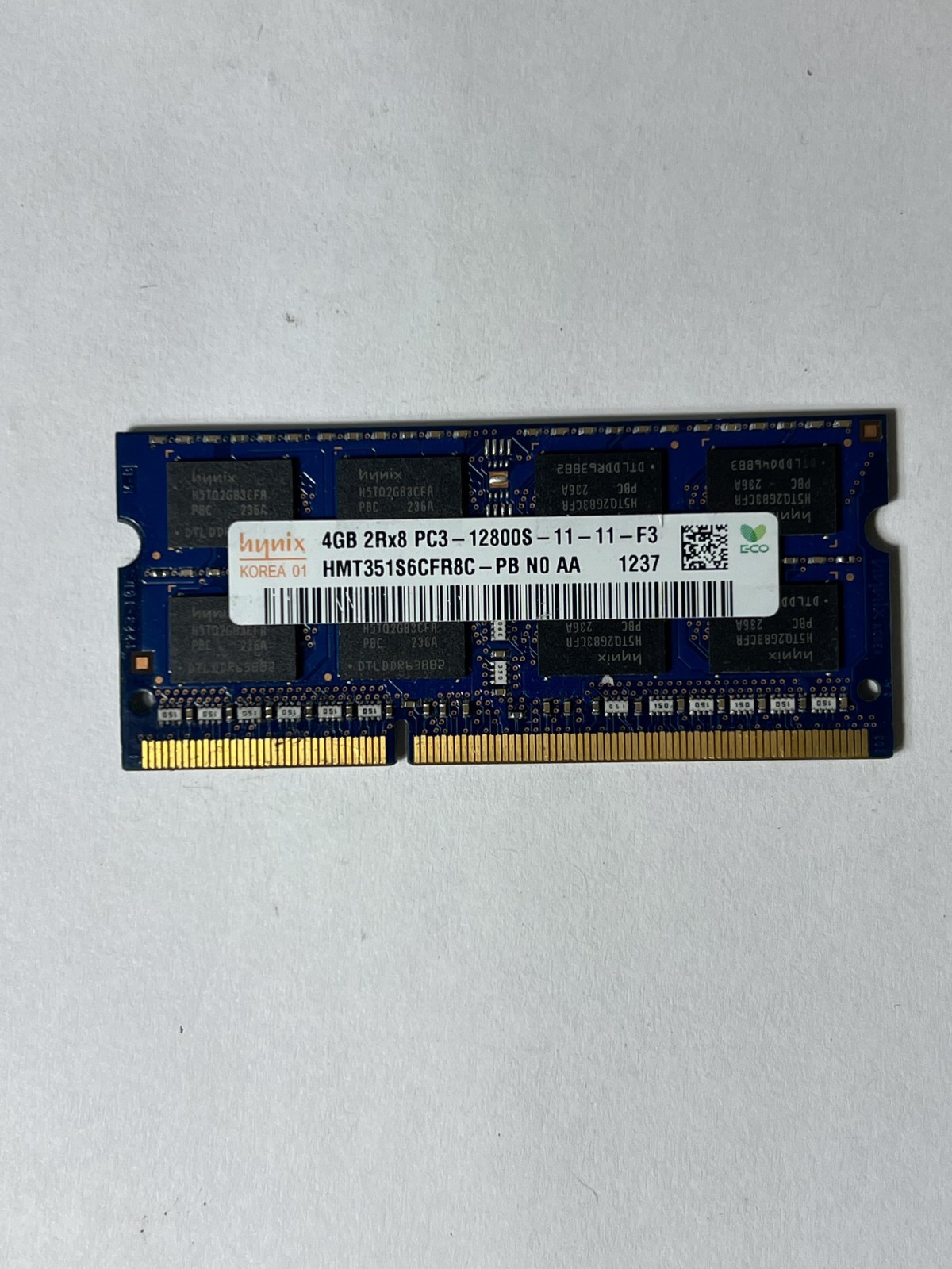Hynix 4GB DDR3 RAM 2Rx8 PC3-12800S SODIMM Laptop Memory | HMT351S6CFR8C-PB N0 AA
