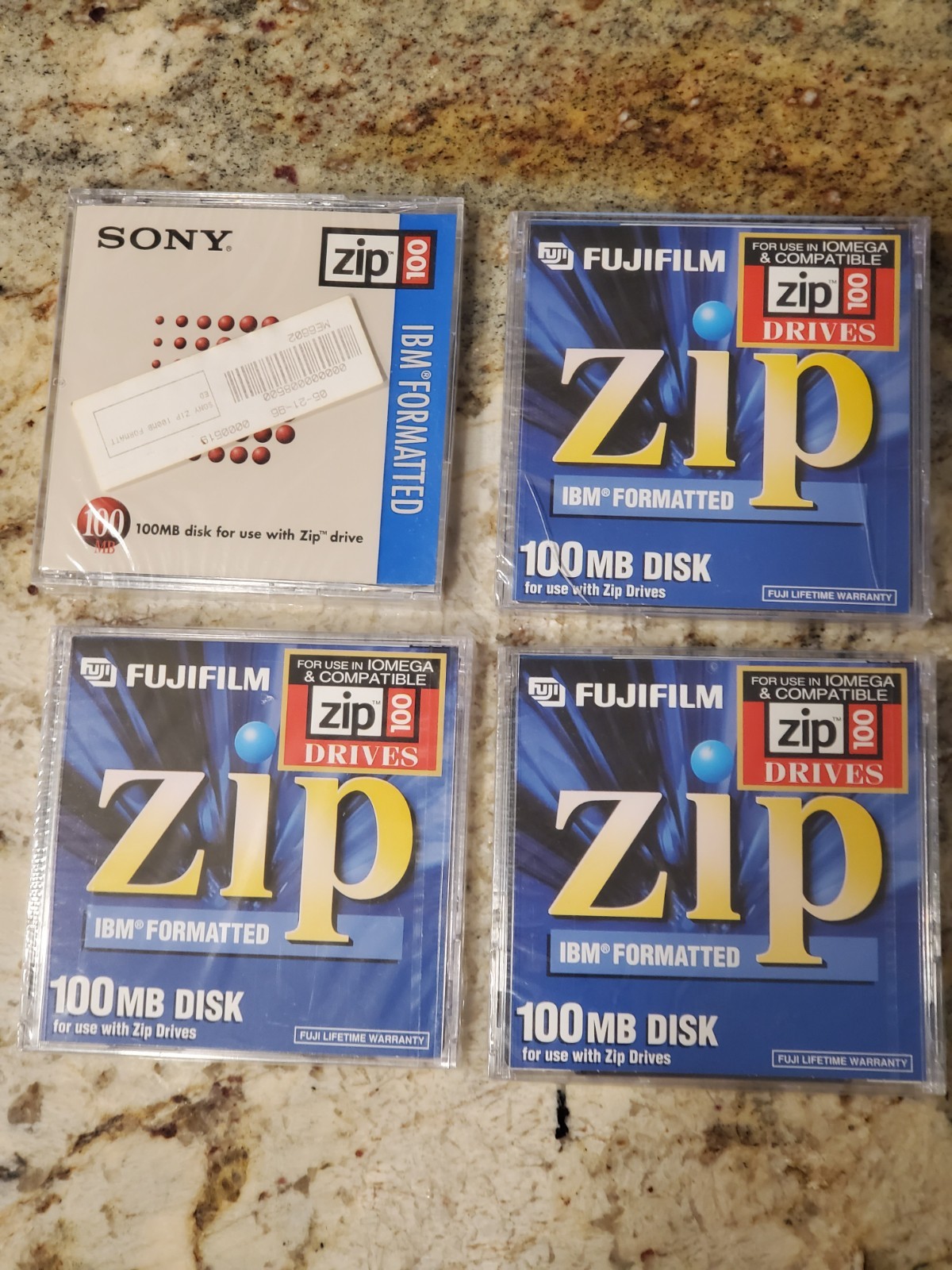 Iomega 100MB External Zip Drive Disks For PC. 4 Pack, New, In Original Packaging