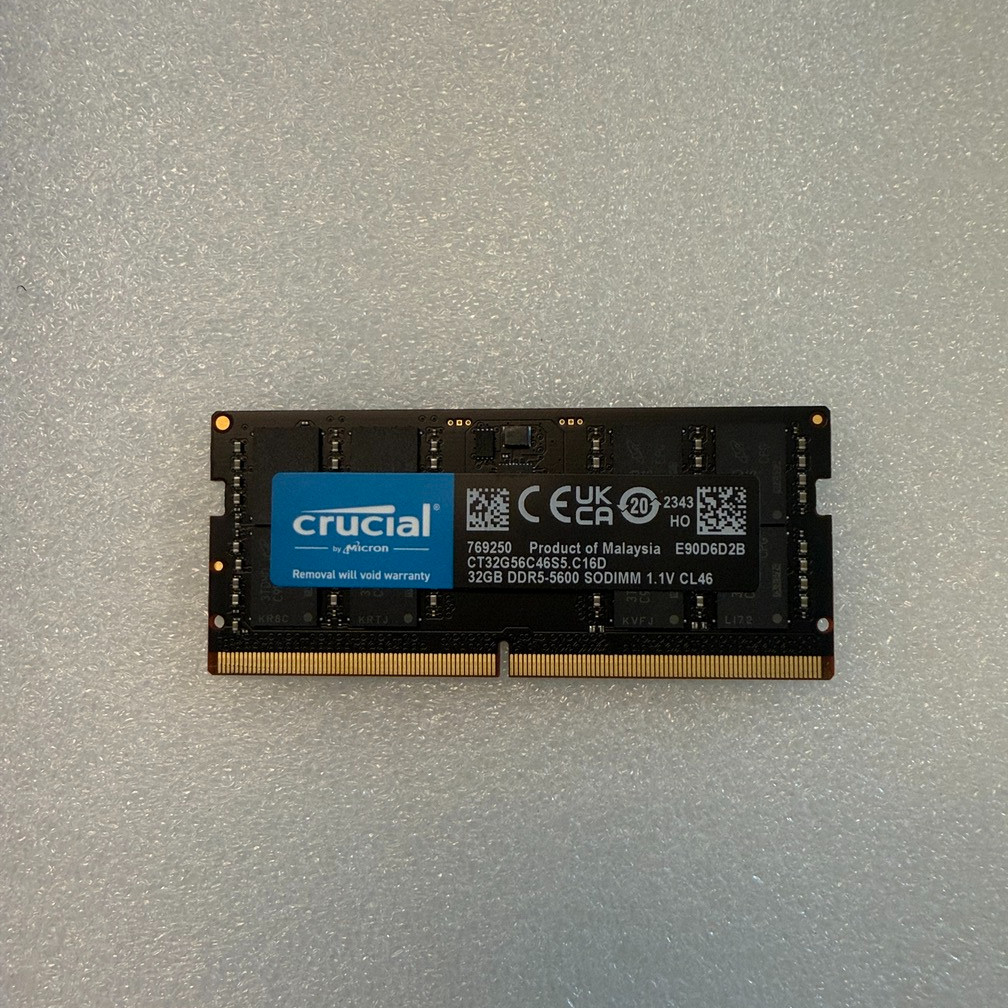Crucial 32GB (1 X 32GB) DDR5 Laptop SODIM RAM Module 5600 Mhz